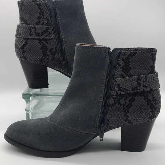 Vionic Naomi Ankle Boot Suede & Snake Print Shoe size 8.5 - Picture 3 of 10
